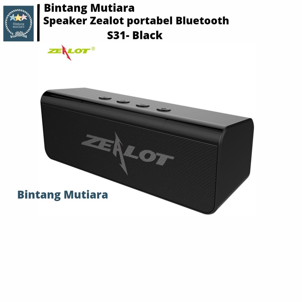 Zealot Portable Bluetooth Speaker 10W - S31 - Black