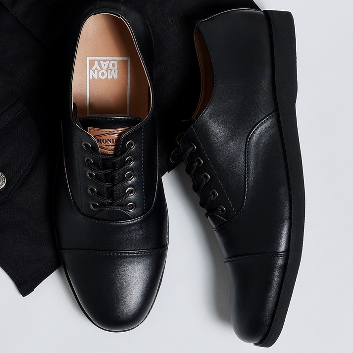 OXFORD FULL BLACK |ManNeedMe x Monday| Sepatu Pantofel