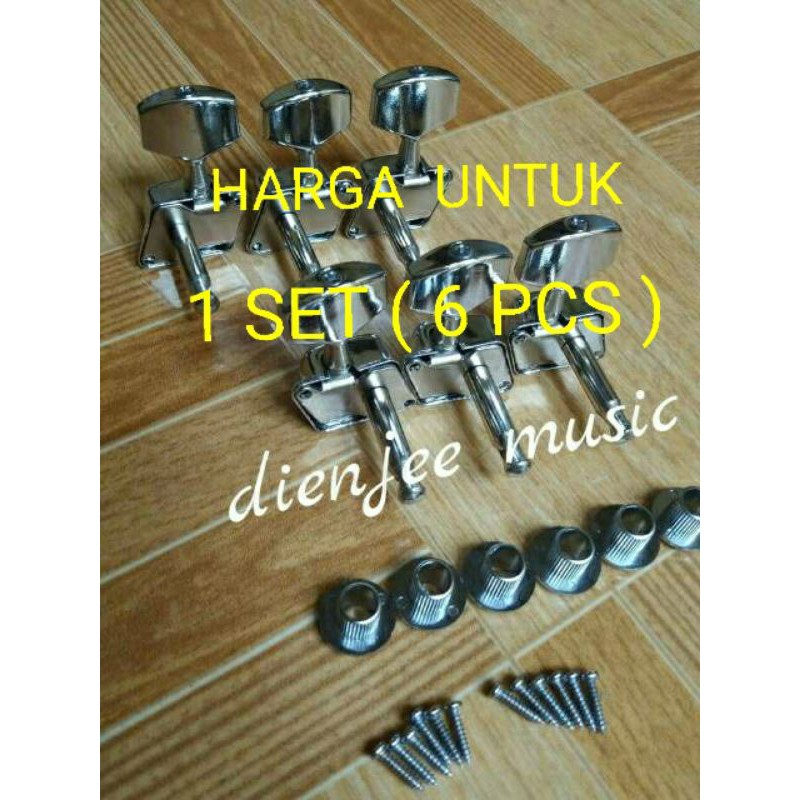 Dryer gitar puteran tuning peg Gitar  economy machine  3L -3R chrome untuk akustik