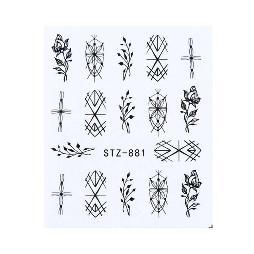 Timekey Stiker Kuku Motif Bunga / Kupu-Kupu / Daun Untuk Dekorasi Nail Art / Manicure A3K9