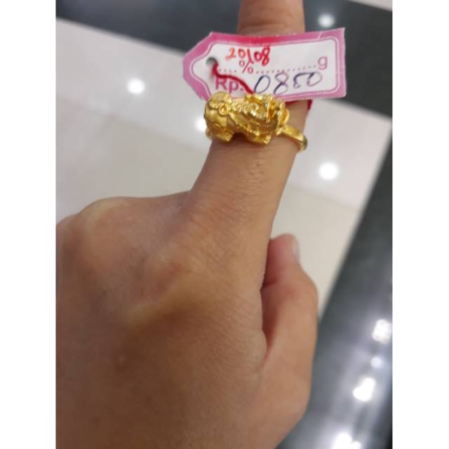 Cincin emas 24k naga pixiu