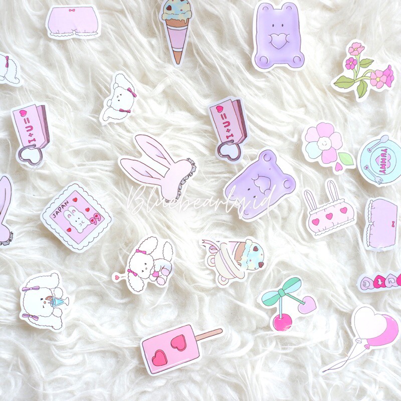 

Sticker Rabbit Lucu Cute Vintage Korean Style Pink Dekorasi Jurnal Scrapbook Diary