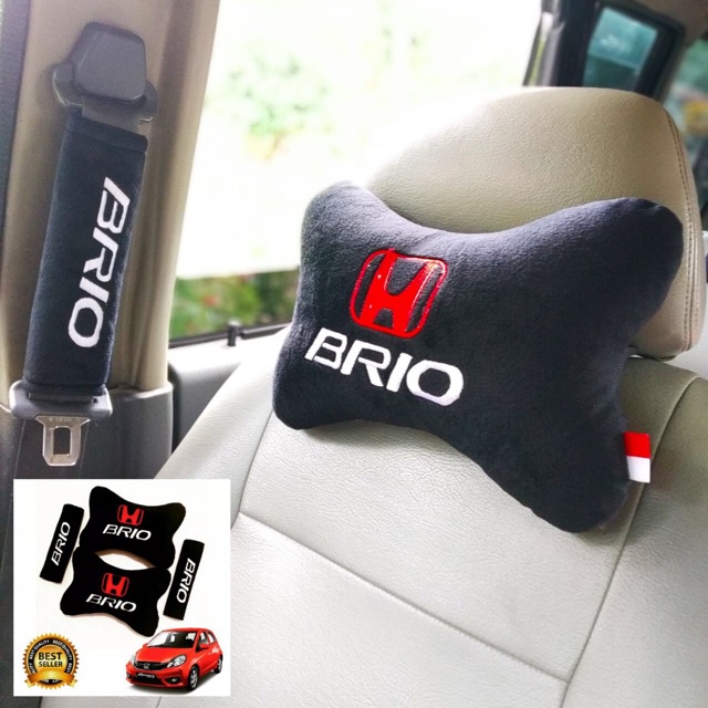 Equivalents| Set BANTAL JOK Mobil Spesial HONDA Brio Eksklusif Premium Empuk Headrest Mobil 3D Bordi