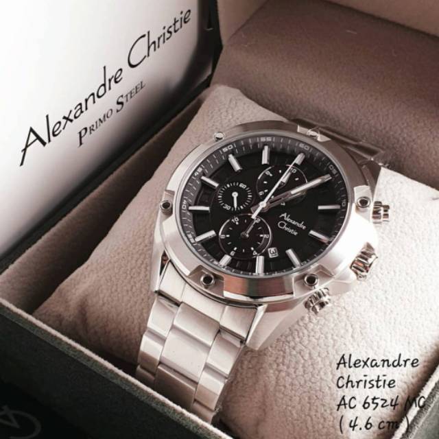 ALEXANDRE CHRISTIE AC6524 SILVER PLAT BLACK ORIGINAL