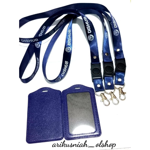 

lanyard Dishub+ID card holder kulit