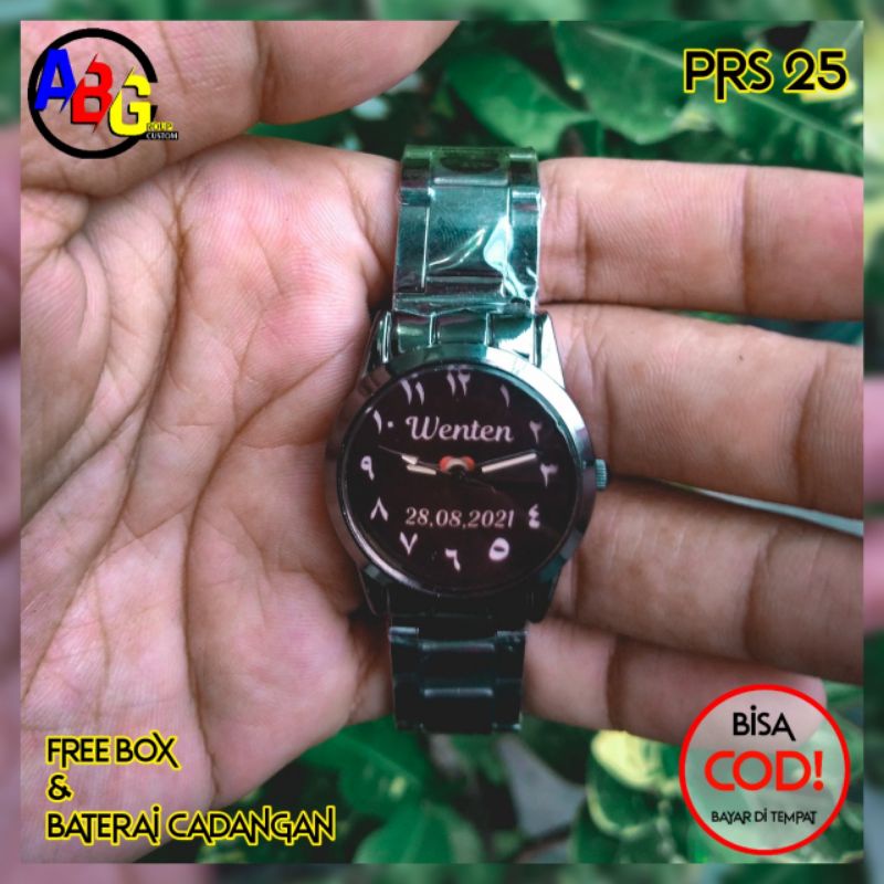 JAM TANGAN COUPLE CUSTOM BISA REQUEST DESAIN BONUS BOX DAN BATRAI CADANGAN