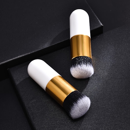 Brush Makeup Powder Blush On  Kuas Bedak Tabur Brush Foundation Alat Tools Single Bulu Tebal Kuas Make Up Chuby Gold F018