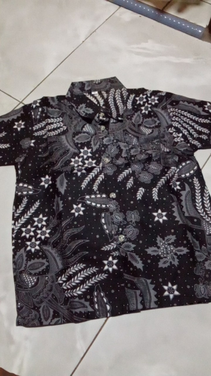 Couple Batik Ayah Dan Anak Laki-laki Motif Manggar Abu / Baju Ayah Dan Anak Termurah / Cod