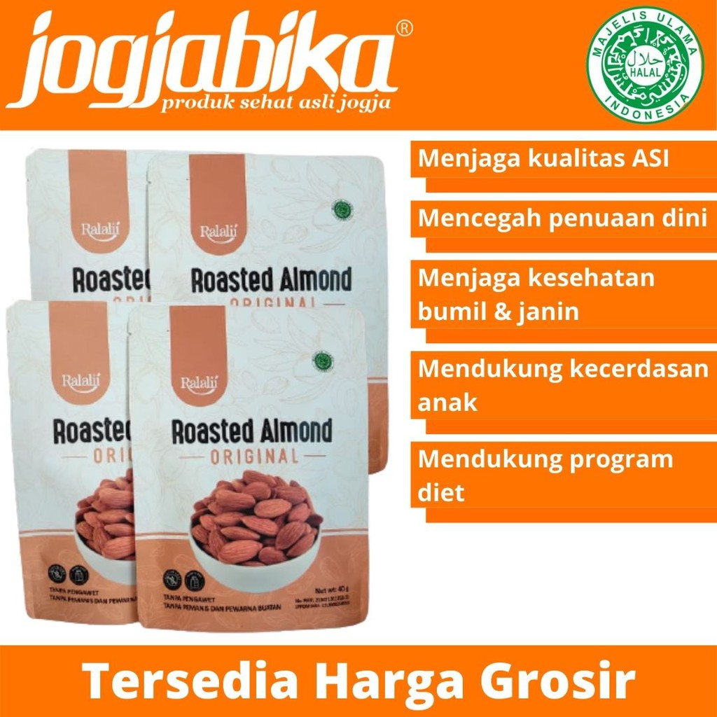 

Roasted Almond Panggang Rasa Original Kemasan Pouch Travel Size 40 g