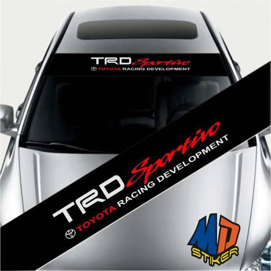 Stiker mobil kaca Depan TRD Sportivo with background hitam