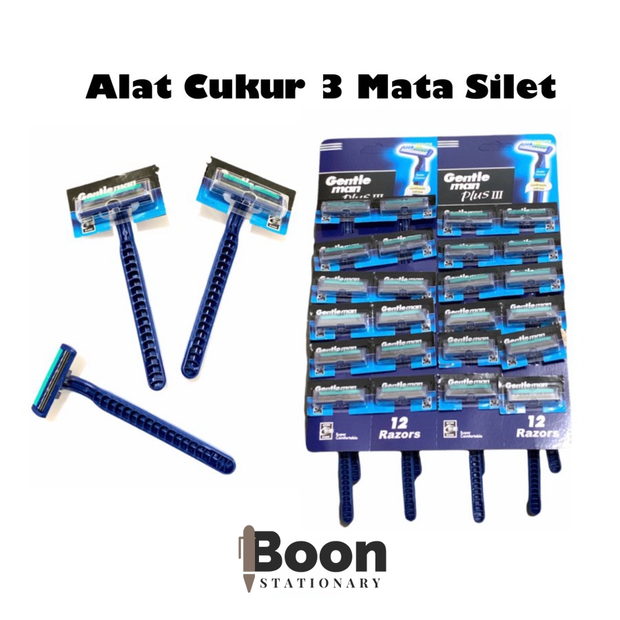 Pisau Cukur  3 Mata Silet Biru - Alat Cukuran Kumis Jenggot [Ecer]