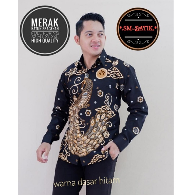 Batik Pria MERAK Katun Sragenan Full Furing Termurah