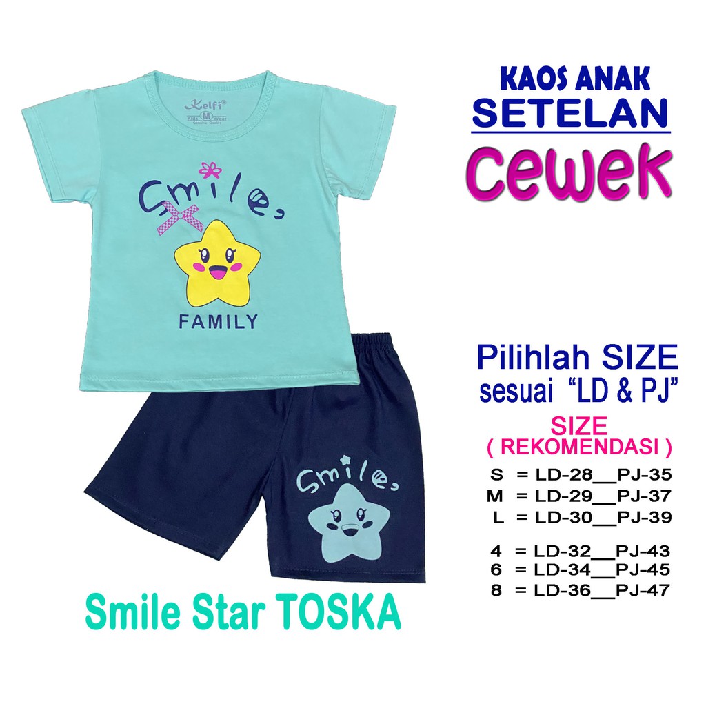 KELFI SETELAN KOMBINASI / SET BAJU ANAK CEWEK USIA 1- 8 TAHUN 