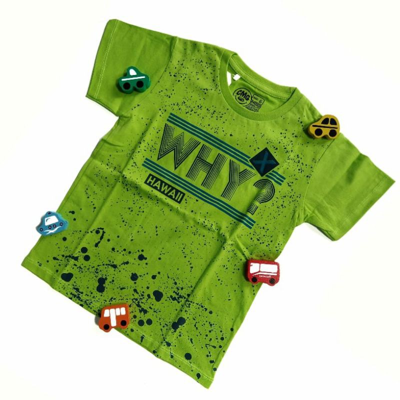 Kaos Anak Laki-Laki CMG Kids Motif Why Cotton Combed 24S