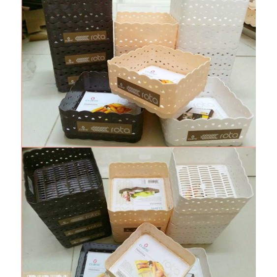 Keranjang rak serbaguna plastik rotan shabby shabbychic murah harga grosir