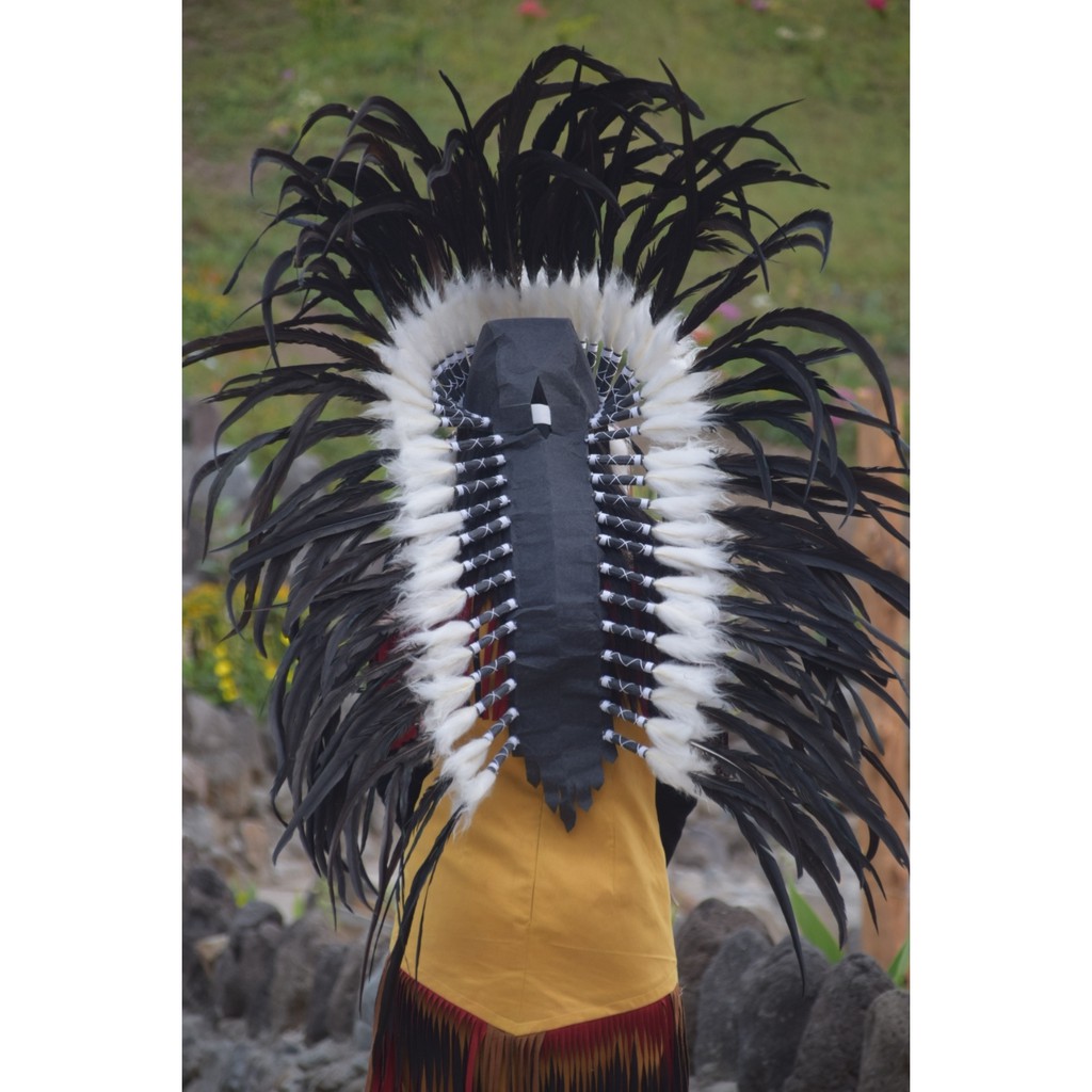 TOPI INDIAN - INDIAN HEADDRESS MEDIUM AYAM BILABONG HITAM