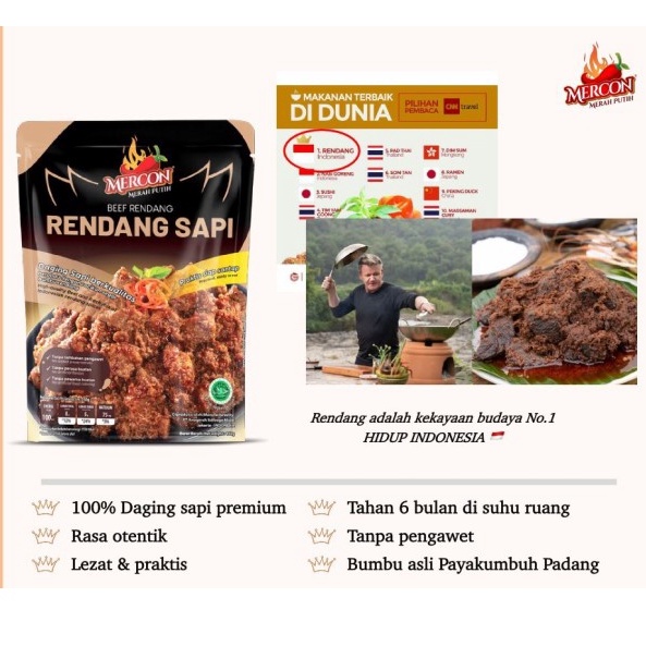 

RENDANG SAPI MERCON MERAH PUTIH 150 GRAM, LIMITED EDITION!!