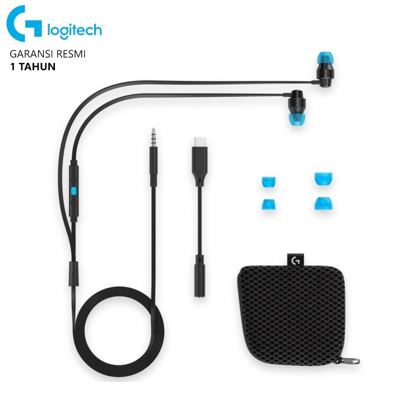 Earphone Gaming Logitech G333 In Ear Gaming Earphone with Mic - Garansi Resmi