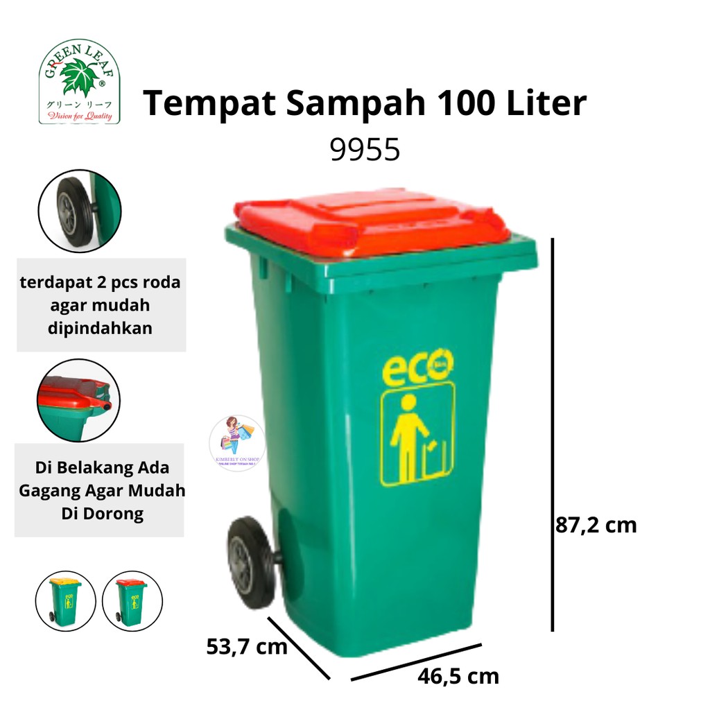 Tempat Sampah 100 Liter Green leaf 9955 KHUSUS GOJEK/GRAB