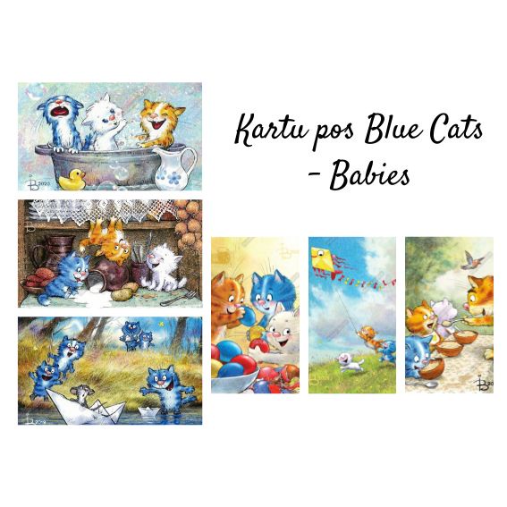 

Blue Cats Babies Postcard series