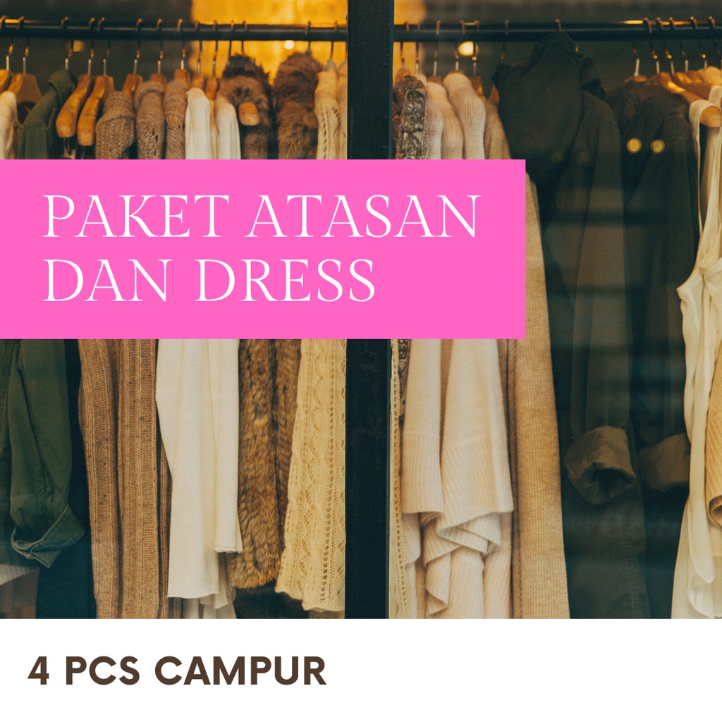 Paket Dress/Paket Terusan/Paket Baju/Paket Atasan/Paket Usaha Baju Wanita Joey (4pcs campur)