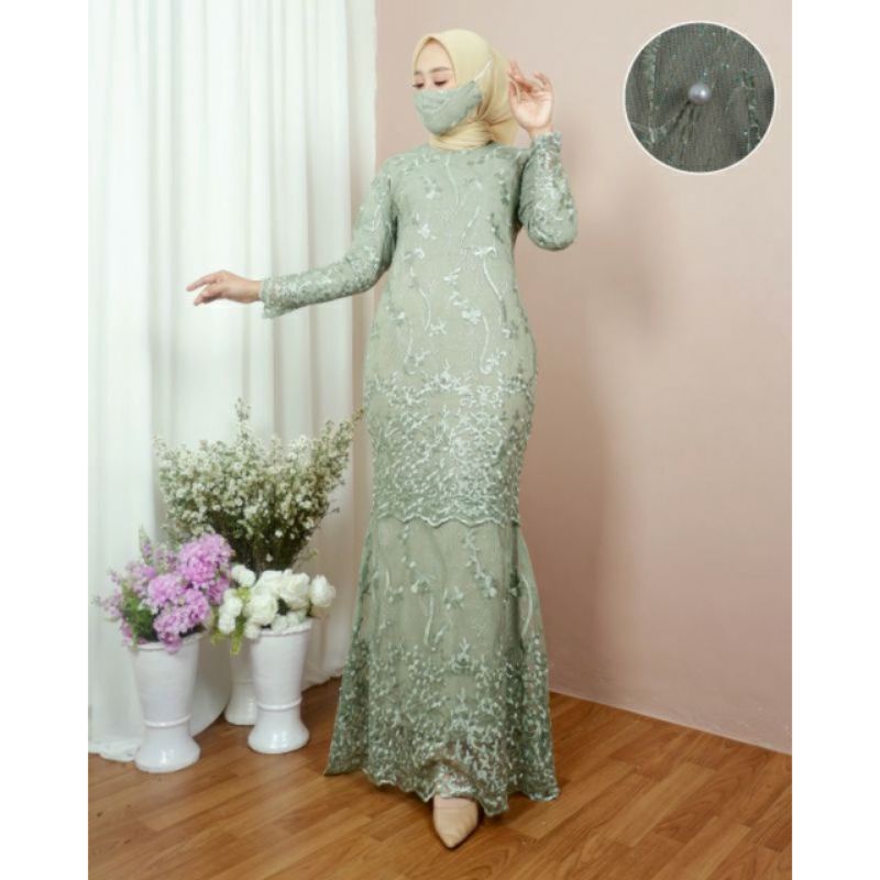 ( REALPICT) Kebaya / Gamis Duyung / Kebaya Gamis Modern / Kebaya Original Novie / Gamis Pesta Mewah