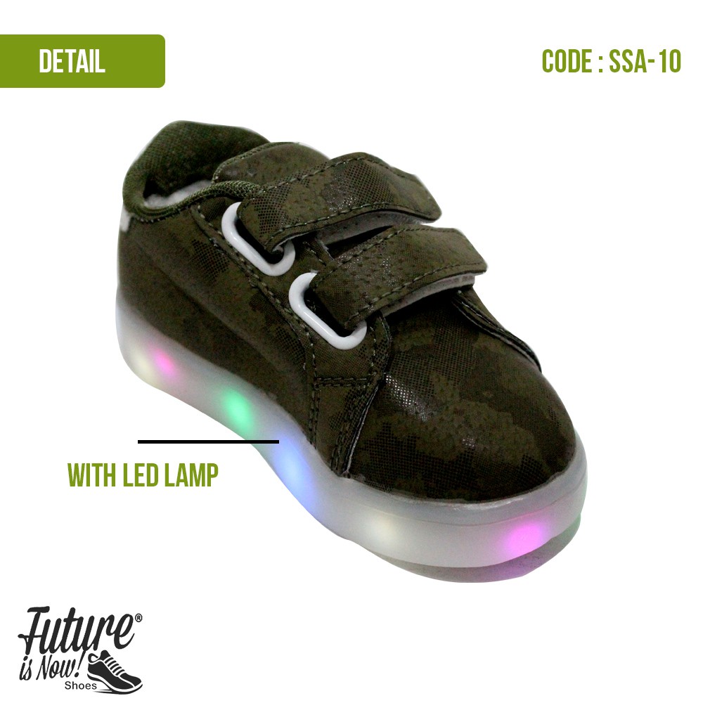 SSA-10 | SEPATU STAR - Sepatu Anak Lampu LED - Sepatu Sekolah Nyala -  Import