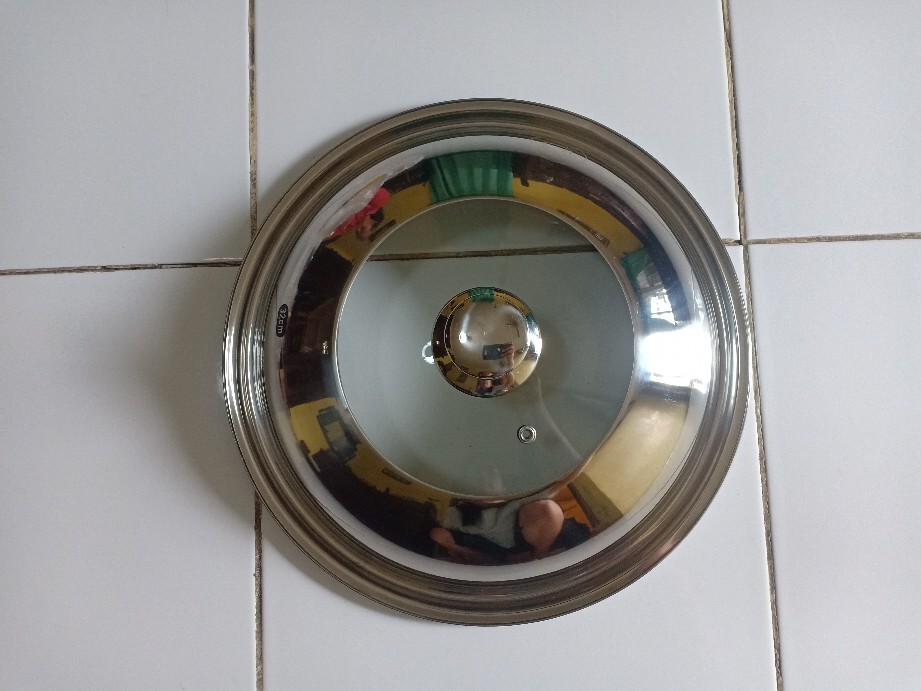 Pamosroom Wajan Stainless 1 Set + Tutup 32cm Kuali Panci Tebal Anti Lengket Tahan Lama Best Seller