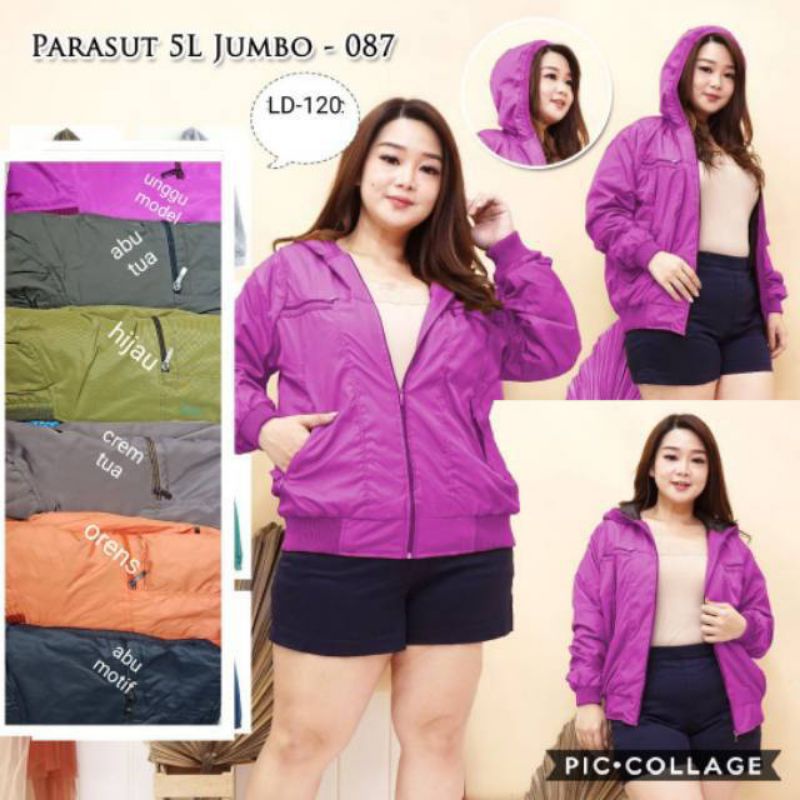 Jaket Perasut Jumbo full puring size M/xL/4L/5L