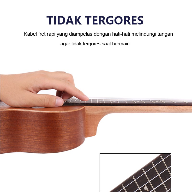 Acouway AKUSTIK dan ELEKTRIK Ukulele Concerto/Tenor 24&quot;26 concert ukelele Senar 4 gitar sapele body Italy Aquila string with bag and accessories Lengkap Bergaransi dan PACKING Aman