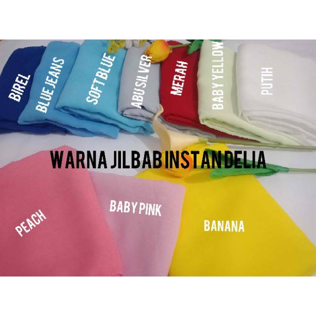 PROMO Jilbab instan delia slub 2 layer material dobbel hicount-2