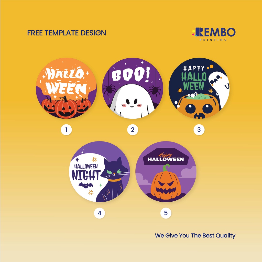 Sticker Bulat Chromo Edisi Halloween Hampers / Stiker Segel Box / Packaging / Toples Makanan /Label Pengiriman / Dus / Kemasan Halloween / Halloween / Trick or Treat / Vinyl Chromo Custom Print Cetak Murah