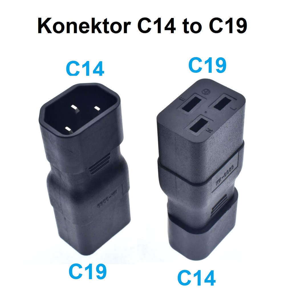 Konektor Converter Adapter Colokan IEC320 C14 to C19 UPS PDU ATS APC