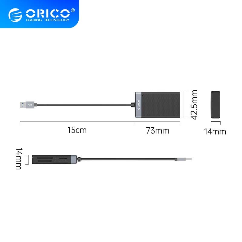 ORICO CL4T-A3 4in1 USB-A Multi Card Reader TF SD CF MS 5Gbps