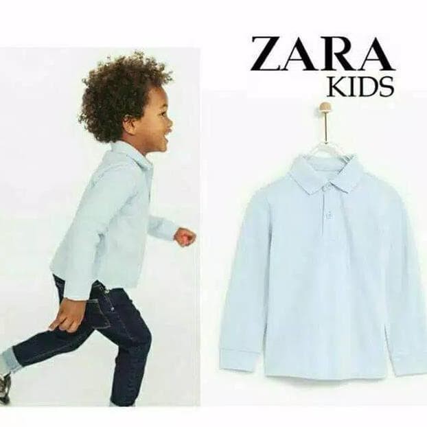 PAKAIAN ANAK ORIGINAL Zara Polo Shirt - kaos kerah zara anak cowok lengan panjang