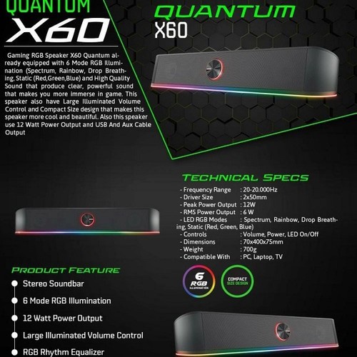 Speaker Soundbar Gaming NYK Quantum X 60/ X-60 Original