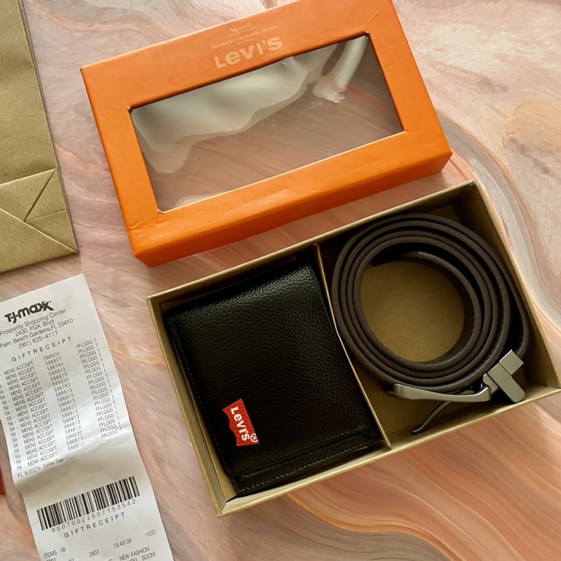 LEVIS LEVI’S WALLET &amp; BELT SET / LEVIS BELT &amp; WALLET SET / DOMPET LEVIS / SABUK LEVIS