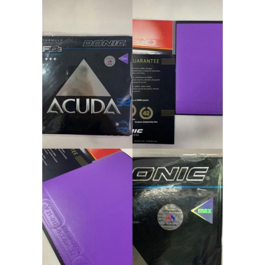 KARET TENIS MEJA DONIC ACUDA S2 NEW COLOR UNGU PURPLE ORIGINAL
