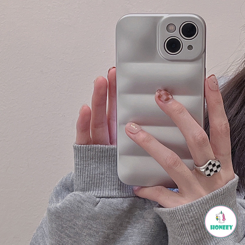 Casing Soft Case TPU Silver 3D Untuk IPhone 14 13 12 11 Pro Max  X XS XR 8  7