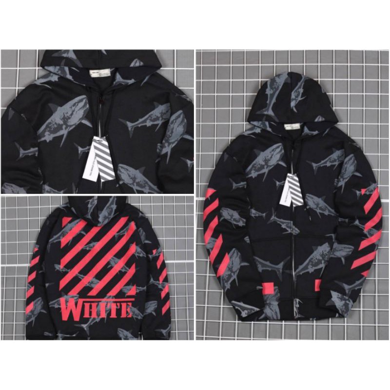 SWEATER HOODIE OFF WHITE SHARK
