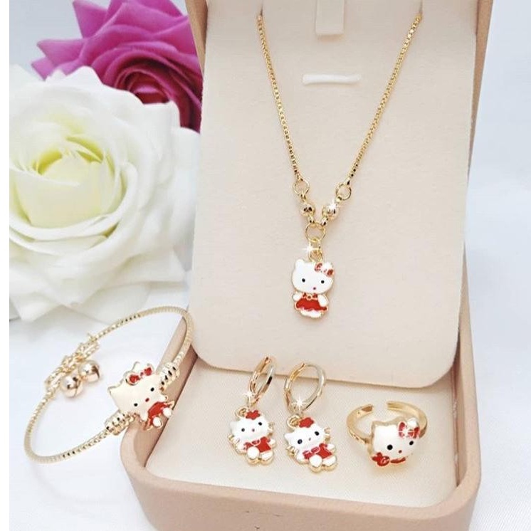 BAYAR DI TEMPAT!!!kalung set lengkap anak set hello kitty#1 random