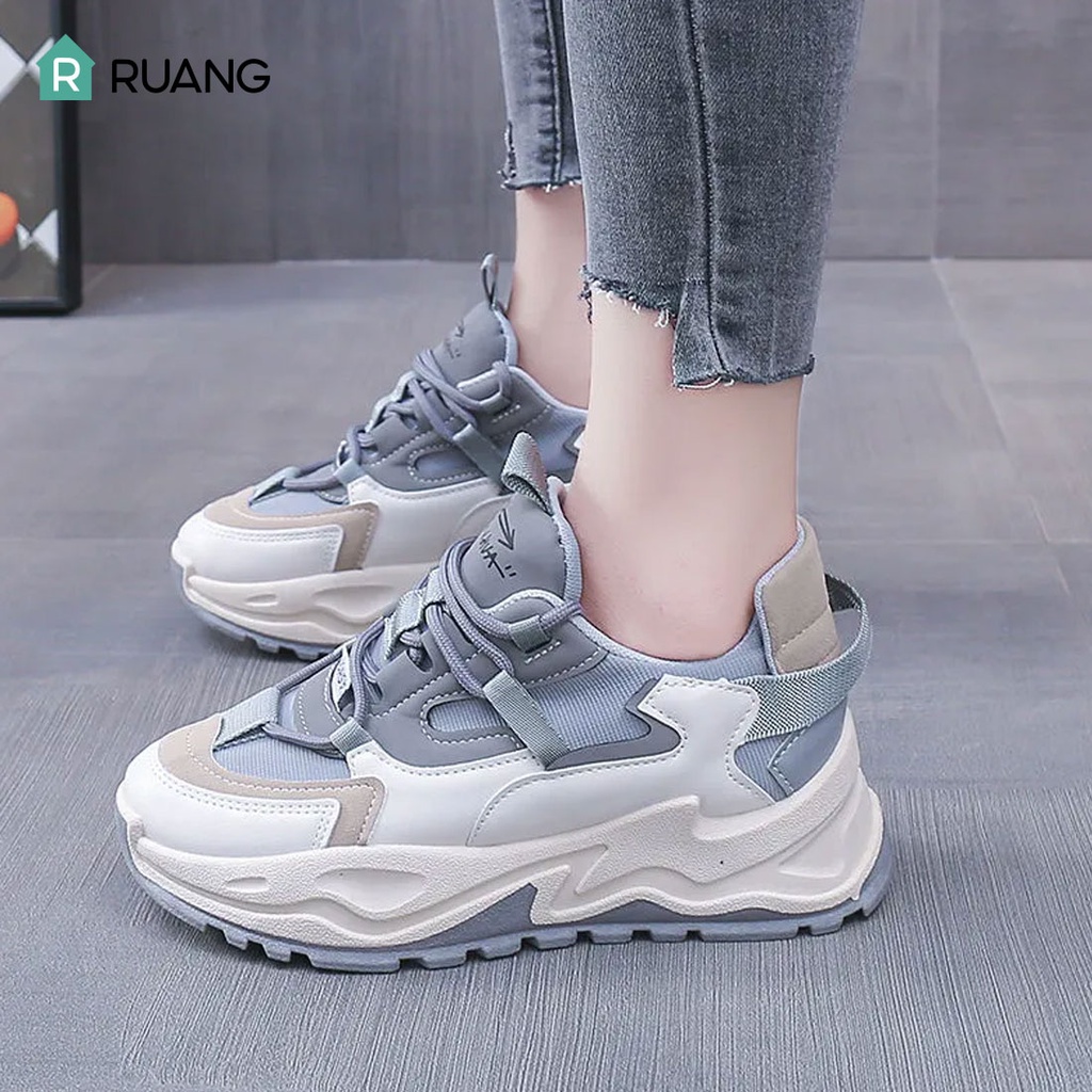 Sepatu Sneakers Wanita Sport Shoes Grey sepatu sniker | sepatu wanita | sepatu sneakers wanita korea | sepatu korea wanita | sepatu casual