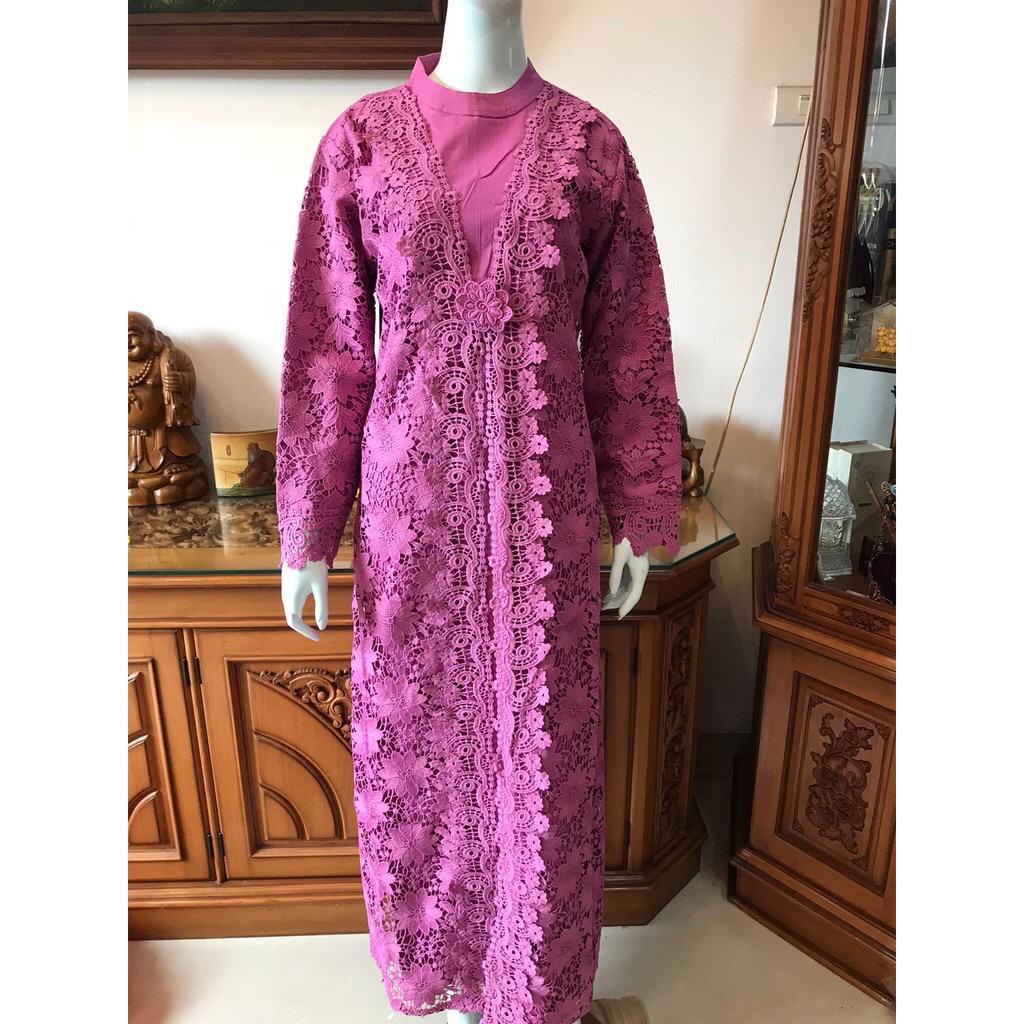 GAMIS MAXI BRUKAT FULL DEPAN WARNA/MAXI BRUKAT TEBAL/GAMIS BRUKAT FASHION/MAXI DRESS MUSLIM/GAMIS BR