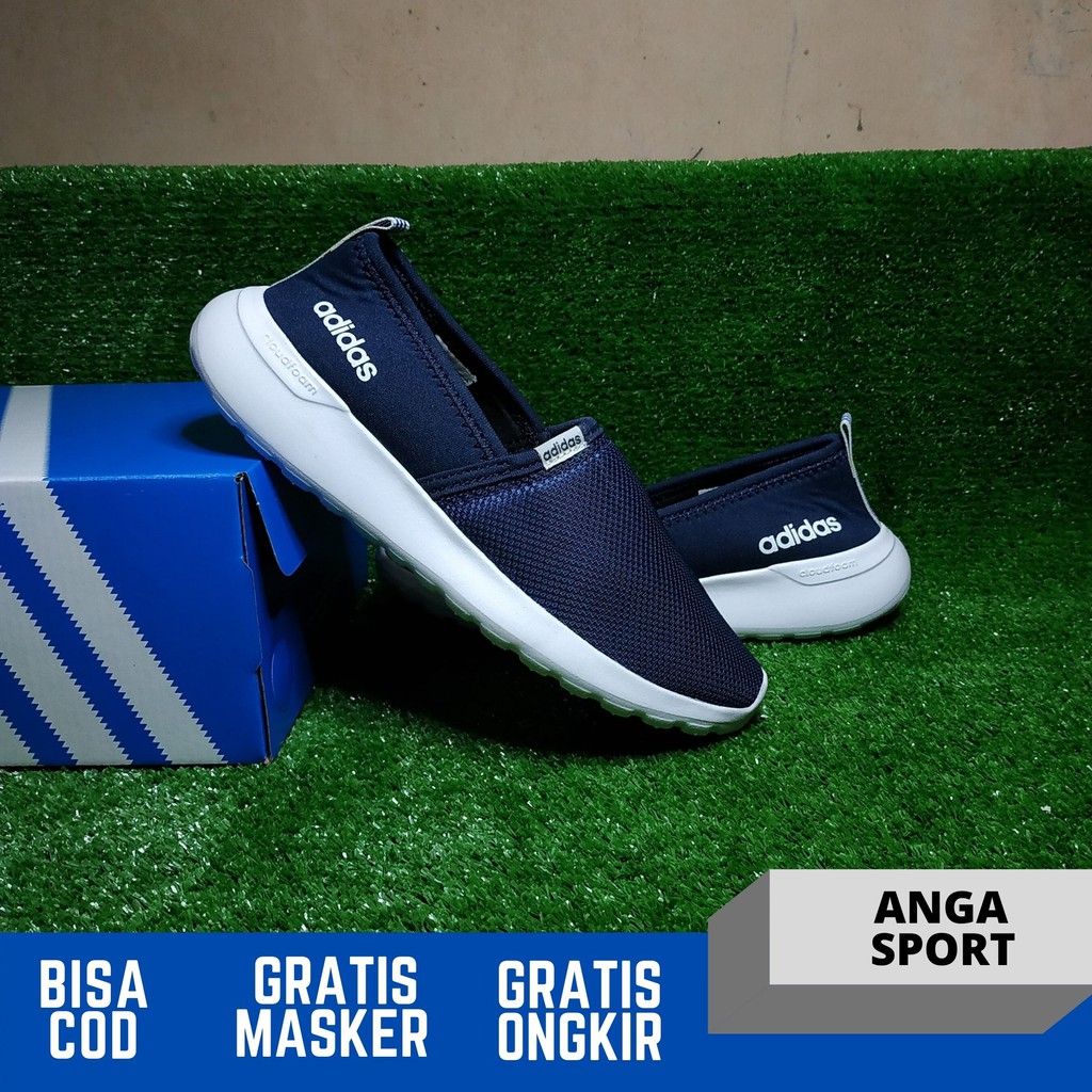 SEPATU SLIP ON WANITA ADIDAS NEO CLOUDFOAM NAVY SEPATU CEWEK MADE IN VIETNAM PREMIUM