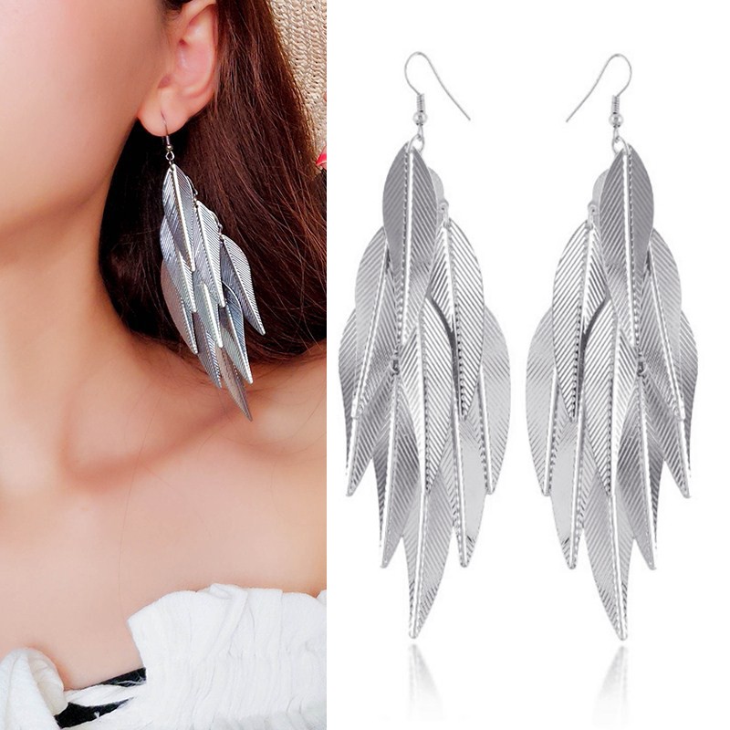 Baroque Retro Willow Anting Bagian Panjang Dari Anting-anting Rumbai Multilayer Ms.