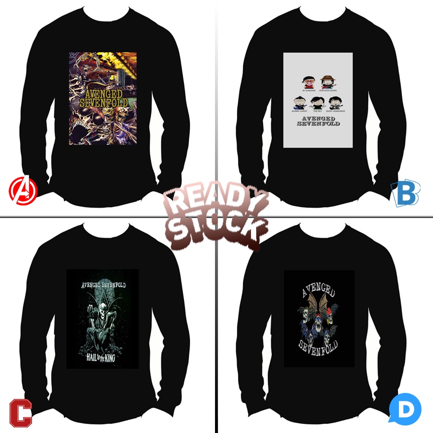 Kaos Tangan Panjang Avenged Sevenfold  T-SHIRT SKU-7434105994934 T-SHIRT LONGSLEEVE COTTON Casual Ts