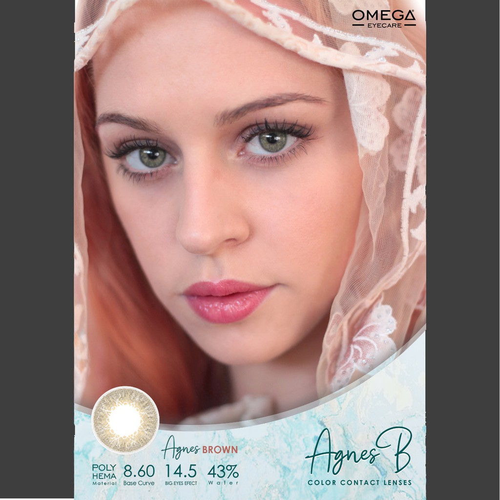 SOFTLENS MINUS OMEGA AGNES B BROWN (-0.50 sd -6.00) 14.5MM GRATIS TEMPAT SOFLEN