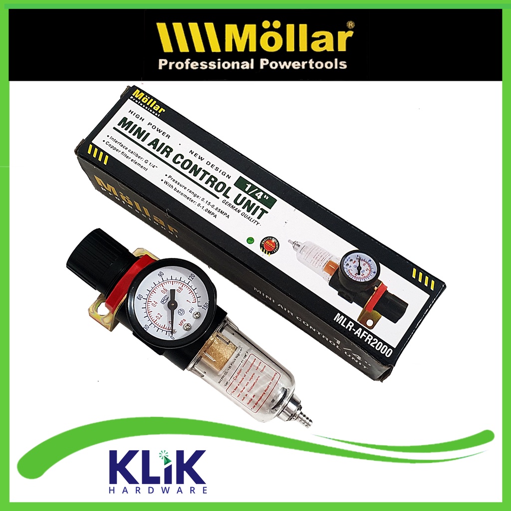 Mollar Air Filter Control Regulator Saringan Udara Kompresor 1 Tabung