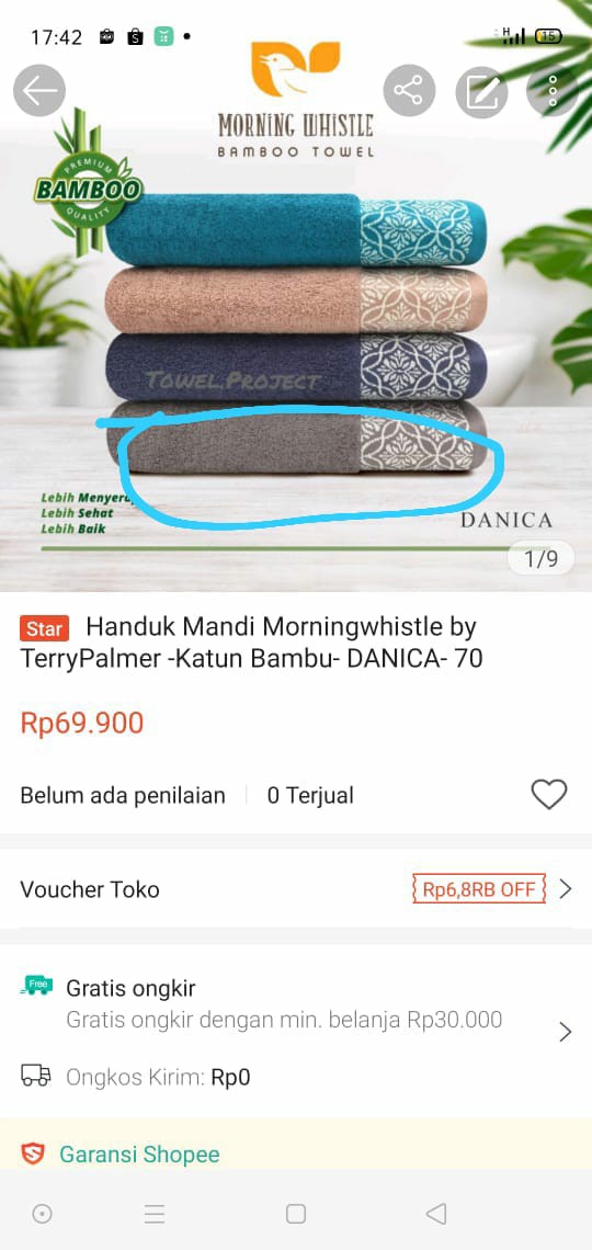 Handuk Mandi Morningwhistle By Terrypalmer -katun Bambu- Danica- 70 X135cm