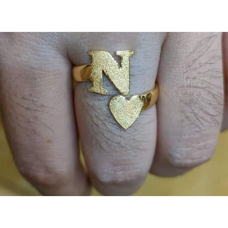 Cicin Huruf N emas 24K Kadar 99.99%. bisa custom